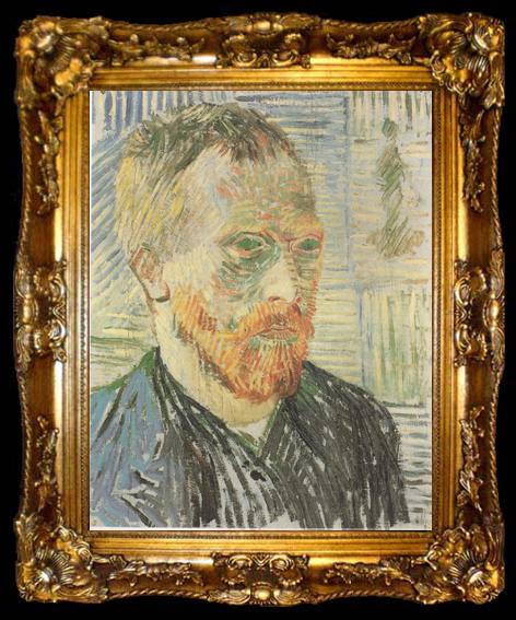 framed  Vincent Van Gogh Self-Portrait with a Japanese Print (nn04), ta009-2